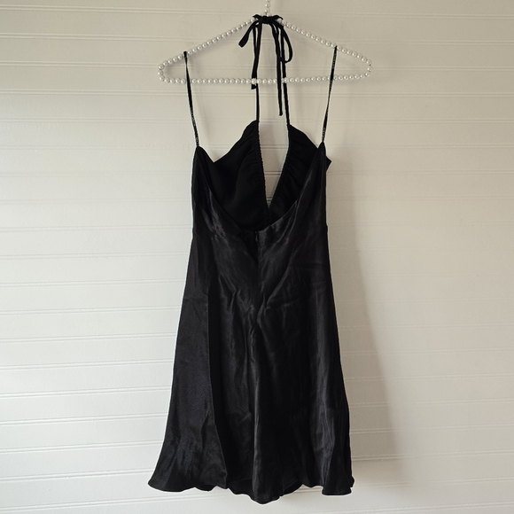 NWT Shona Joy Revolve Giselle Ruched Halter Mini Dress Black 4 - Picture 6 of 11